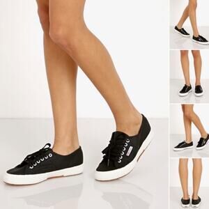 SUPERGA Sneakers Shoes 2750 Cotu Classic Women's US 8.5 Black Lace Up Casual
